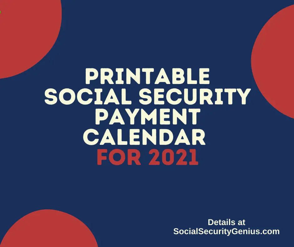 "Printable Social Security Payment Calendar 2021"