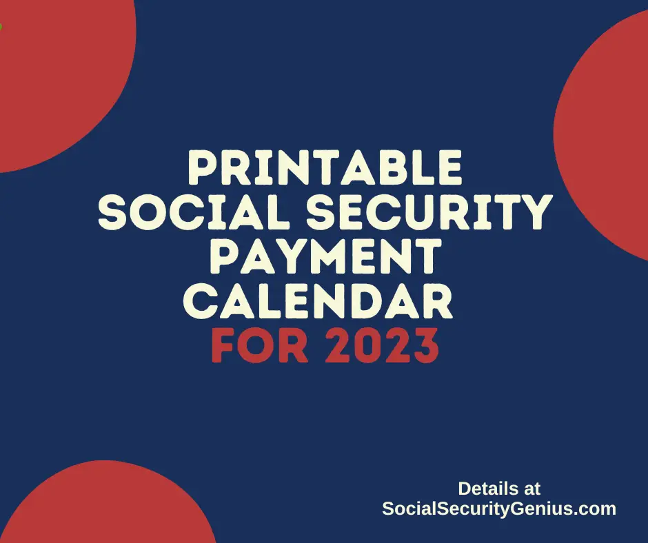 "Printable Social Security Payment Calendar 2023"